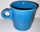 Fiestaware Coffee Mug Cup Peacock Blue O-Ring HLC USA 90s