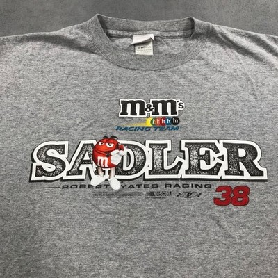 Vintage Elliott Sadler M&M's Racing T Shirt Men's 2XL XXL Gray NASCAR Y2K *