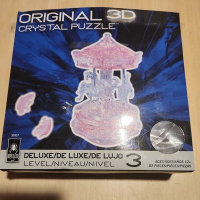 Original 3D Crystal Puzzle - Beautiful Carousel Pink & Crystal White Brand New