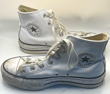 Converse Chuck Taylor All Star High Top Sneakers White Lace-Up Solid Unisex 6