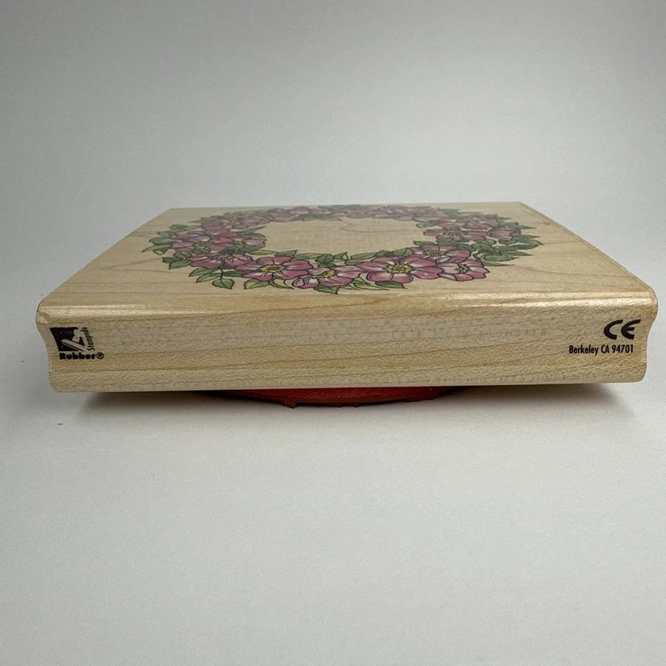 Резиновый штамп Summer Wreath Flowers Flowers Rubber Stampede дерево 4,25 дюйма x 4,5 дюйма США - Изображение 3 из 4