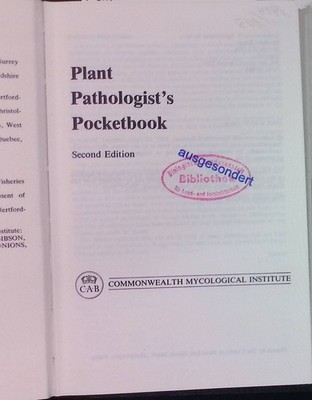Plant Pathologist's Pocketbook Booth, C. and A. Johnston: