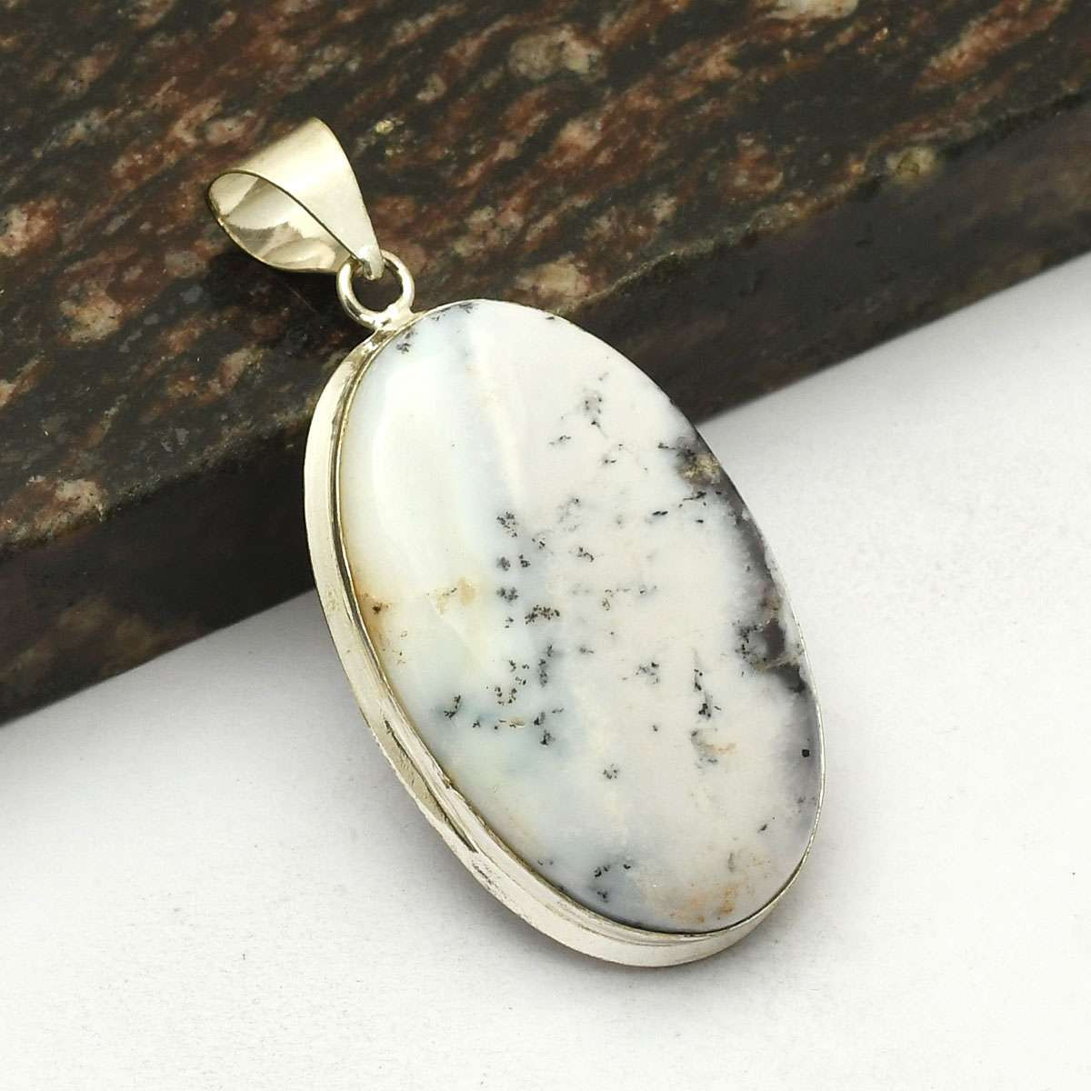 Dendrite Opal Gemstone Ethnic Handmade Pendant Jewelry Wedding Gift 2.4