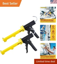 Pro-Approved Ergo Composite Caulk Gun - 2 Pack | Lightweight & Efficient 12:1...