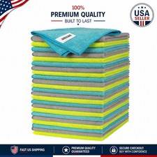 Ultra-Soft 24 Pack Microfiber Cleaning Towels - Lint Streak Free Solutions