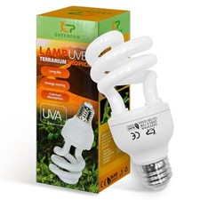 UVB Reptile Light, 5.0 15W UVA UVB Light for Reptiles, Spiral Compact Fluores...