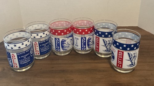 6 Vtg Apollo (2) 11, (2) 12, & (2) 13 ~ 4" Glasses ~ by Libby