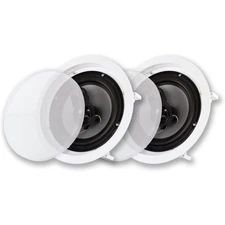 Ceiling 8" Speaker Pair 3-Way Home Theater Audio In-Wall Stereo Sound System