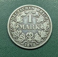 Münze Deutsches Reich,Kaiserreich,Silber 1 Mark 1878 B   Alb
