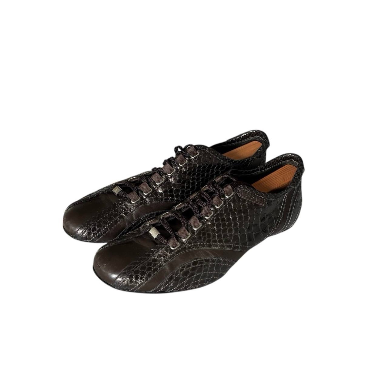 Versace Men Python Shiny Brown Leather Shoes Size… - image 7