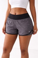 Lululemon Speed Up Shorts Size 6 Black Gray Zip Pocket Running Athletic