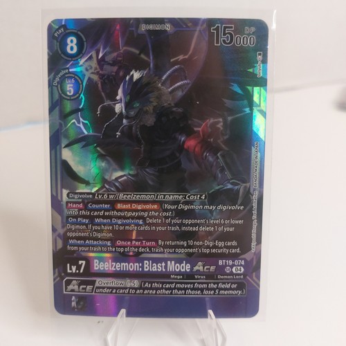 Digimon Card Game Beelzemon Blast Mode ACE BT19-074 SR Foil Near Mint Card