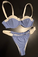 Women's Bikini Set size large, blue with white accents