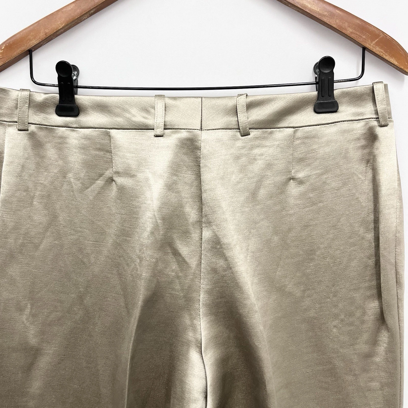 Pantalone vestito Celine lino e seta nuovo con etichetta tono champagne taglia 40