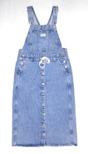 LEVI'S Women's Lexie Denim Dungaree Skirt Dress Small - Size 6 / 8 Blue Skirtall