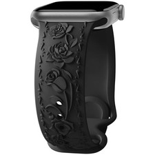 Floral Engraved Band Compatible with Apple Watch Band 40mm 41mm 38mm 42mm 44m...