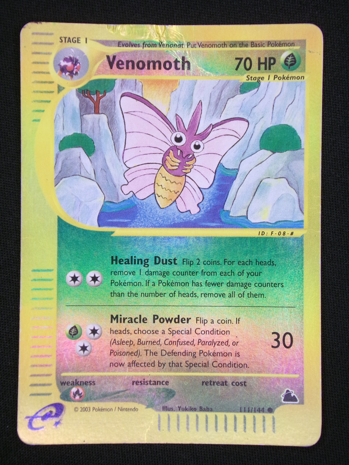 Venomoth 111/144 Skyridge 2003 Reverse Holo e-Series Wotc Pokémon Card TCG - DMG