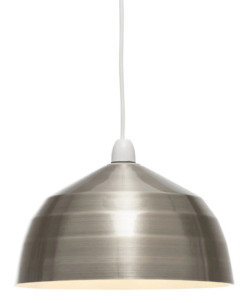 Metal Lampshade Silver Ortler Satin Nickel 300mm Shade Only Oaks Lighting 706 SN