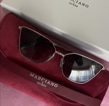 Marciano by GUESS Cat Eye Sunglasses Silver Metal Frame Gradient Lens w/ Case