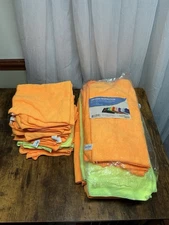 Lot Of Microfiber Cleaning Towels Yellow Orange 32 New / 16 Used Smart Choice