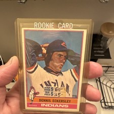 Topps 1976 Rookie Dennis Eckersley #98 Cleveland Indians Baseball Card. rookie card picture