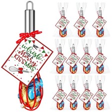 12 Sets 10 Inch Christmas Whisk Baking Gifts Sets Includes Stainless Steel Wh...