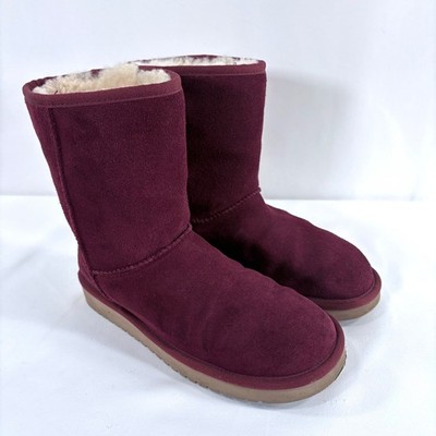 Koolaburra by UGG Victoria Short Boots Burgundy Suede Womens 8 Fashio Boots