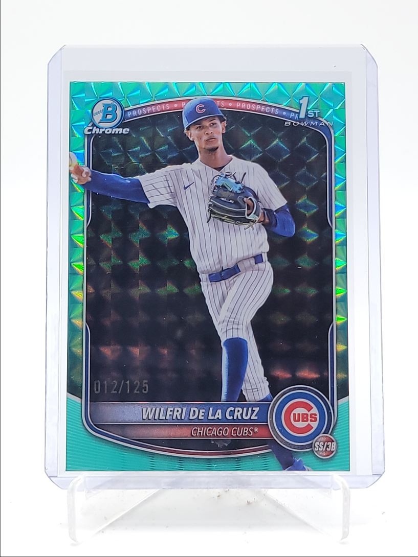 WILFRI DE LA CRUZ 2025 BOWMAN CHROME 1ST AQUA GEOMETRIC REFRACTOR /125 Q4060