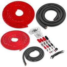 BPK0D 1/0 Gauge Premium CCA Dual Amplifier Power Wiring Kit