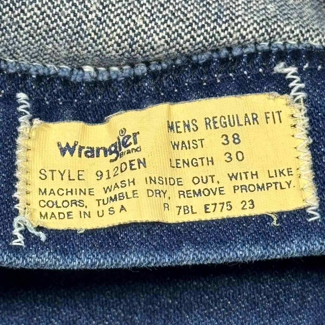 Vintage 1970’s Wrangler Men’s Denim Jeans Blue Sz 38X30 Made In USA  #912DEN thumbnail 14