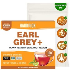 Earl Grey Black Tea Bags 100 Count Bergamot Oil Caffeinated Tea 100 Count