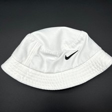 Nike Dri-Fit Hat Infant White Bucket Cap Wide Brim Swoosh Logo Summer Outdoor