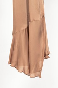 Agent Provocateur Francis Nude Faux Pearl Embellished Silk Satin Gown, Size US S