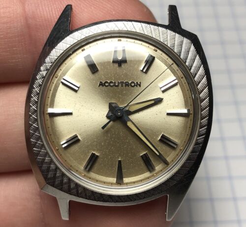 Vintage 1966 Bulova Accutron Assymetrical Tuning Fork 214 USA Men's Watch