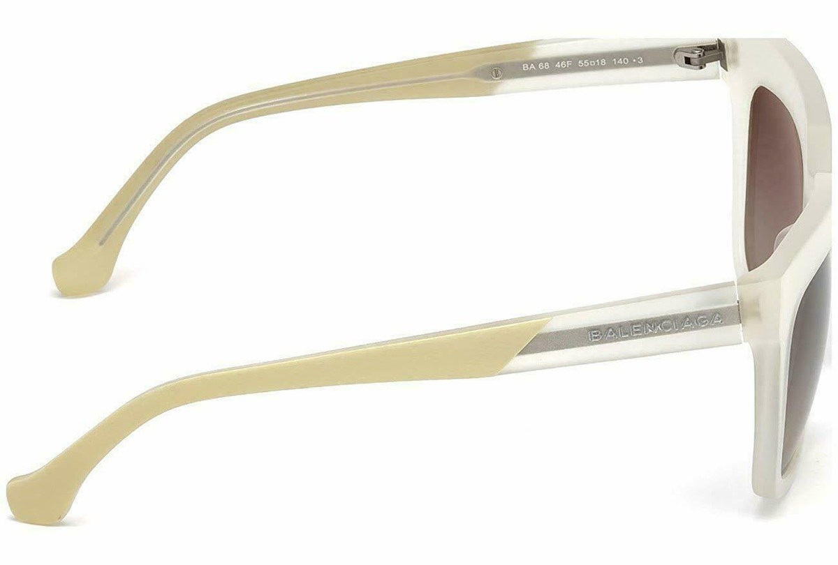 Balenciaga BA68 46F Matte Cream Brown Plastic Sunglasses Frame 56