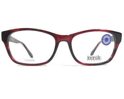 Iconik Eyeglasses Frames Annie C01 Red Horn Square Full Rim 53-17-140