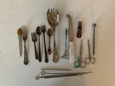 Antique Vtg lot silverware and other items Wm A Rogers Oneida