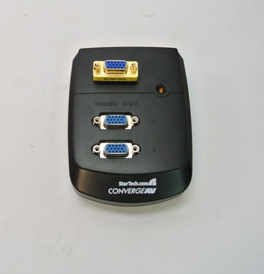 StarTech 2 Port Wall Mount VGA Video Splitter ST122W Black