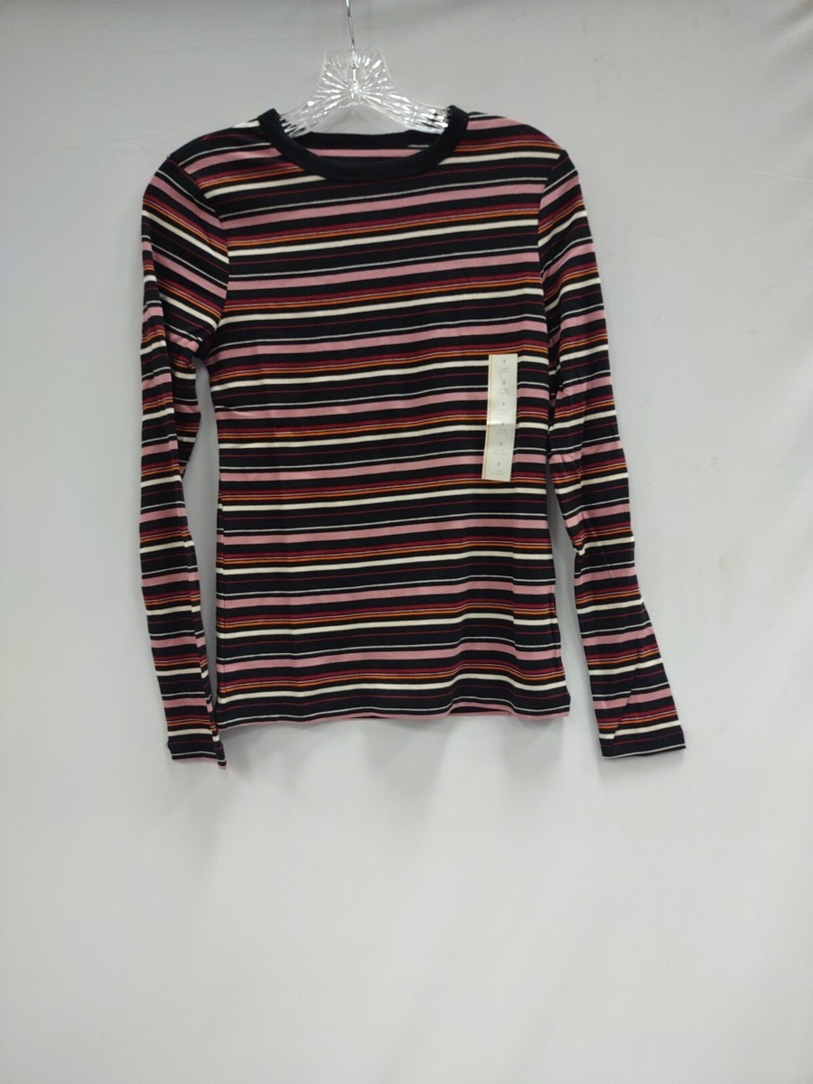 A New Day Women's Striped Long Sleeve T-Shirt Stripes Black A New Day Women's Striped Long Sleeve T-Shirt Stripes Black