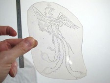 vtg 1960s 1970s Tattoo acetate stencil Back View Pheasant BR4