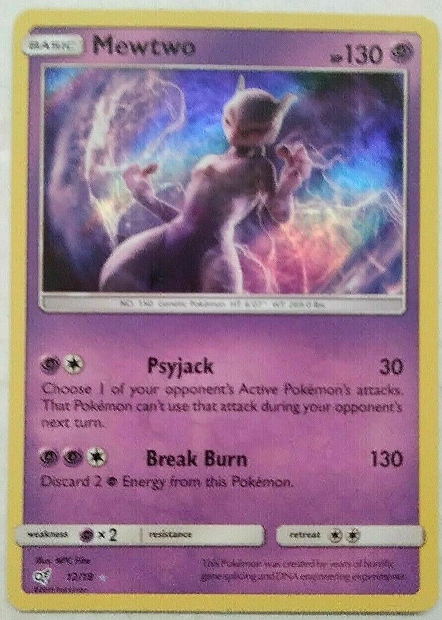 Mewtwo - Detective Pikachu - 12/18 - Holo Foil Rare - Pokemon Card