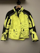 First Gear Women’s Kilimanjaro Textile Motorcycle Riding Jacket Yellow Medium