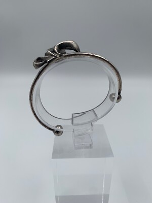Bracelet Jonc Ancien En Métal Argenté - Poinçonné, 9 Grammes, Occasion