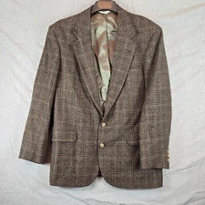 VINTAGE TOWNSMAN STRAWBRIDGE & CLOTHIER PLAID WOOL MENS BLAZER JACKET SZ 43R USA