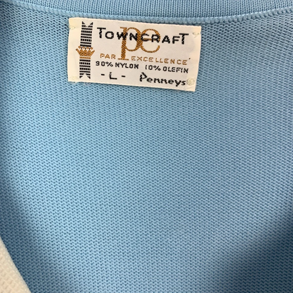 Camisa Polo Rockabilly Vintage Años 60 Towncraft Penneys Olefin Disco Grande Foto 3 de 4