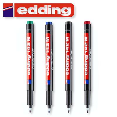 Edding 142 M Faserstift schwarz blau rot permanent Folienschreiber Marker 1 mm