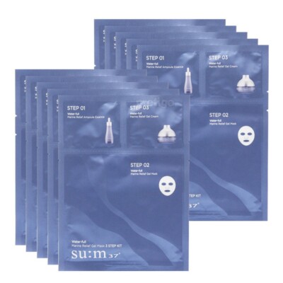 SU: M37 Water-full Marine Relief Gel Mask 3 Steps 10sheets SUM37 Waterful