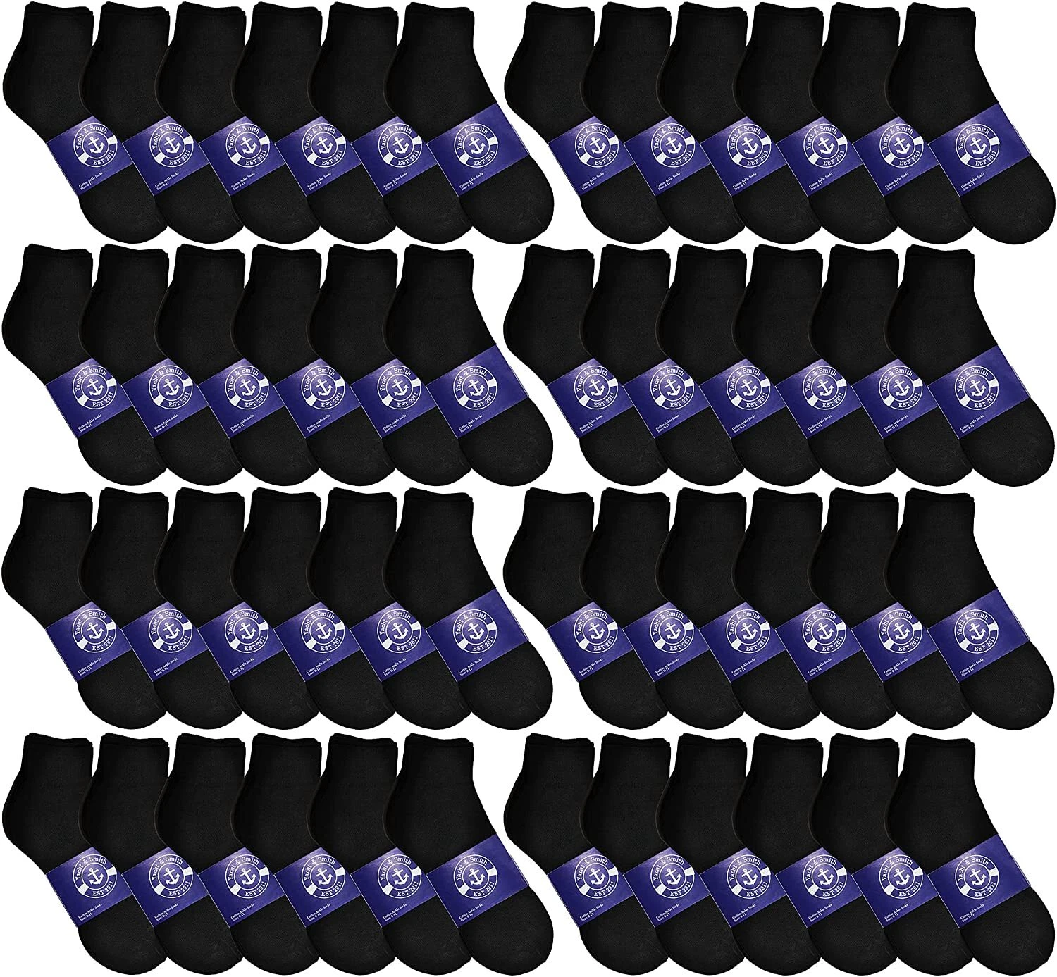 48 Pairs of Womens Ankle Socks, Cotton, Donation Homeless, Lightweight Bulk