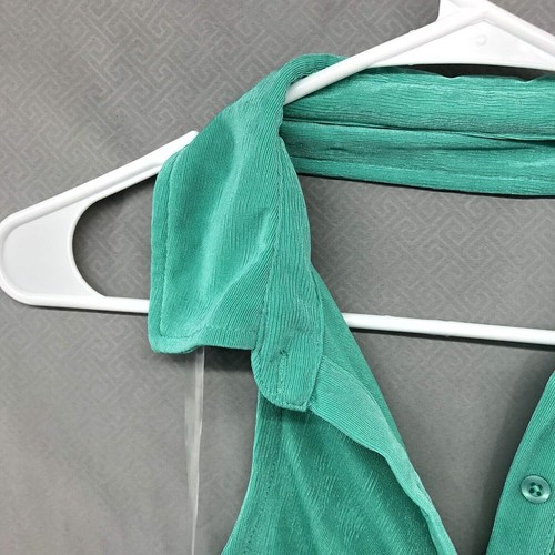 New Rue21 Blueish Green Halter Button Up Dress Young Adult Size XS Women Casual - Picture 4 of 13