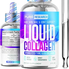 Liquid Collagen Peptides with Biotin - Hair, Skin, Nail, & Joint Support - Colla